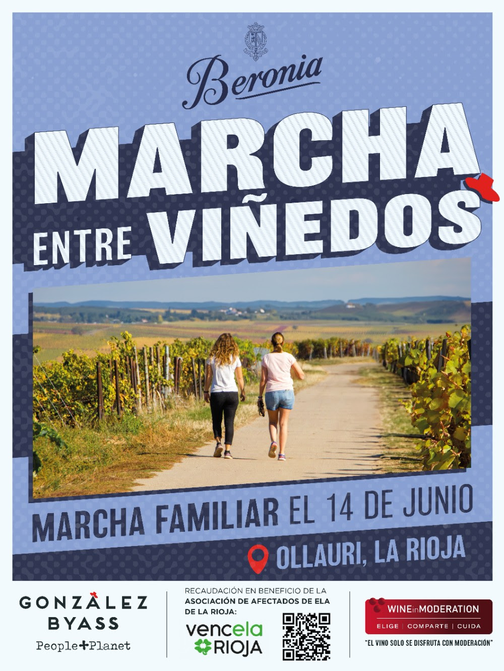 Beronia celebra su primera Marcha entre Viñedos a favor de VencELA Rioja