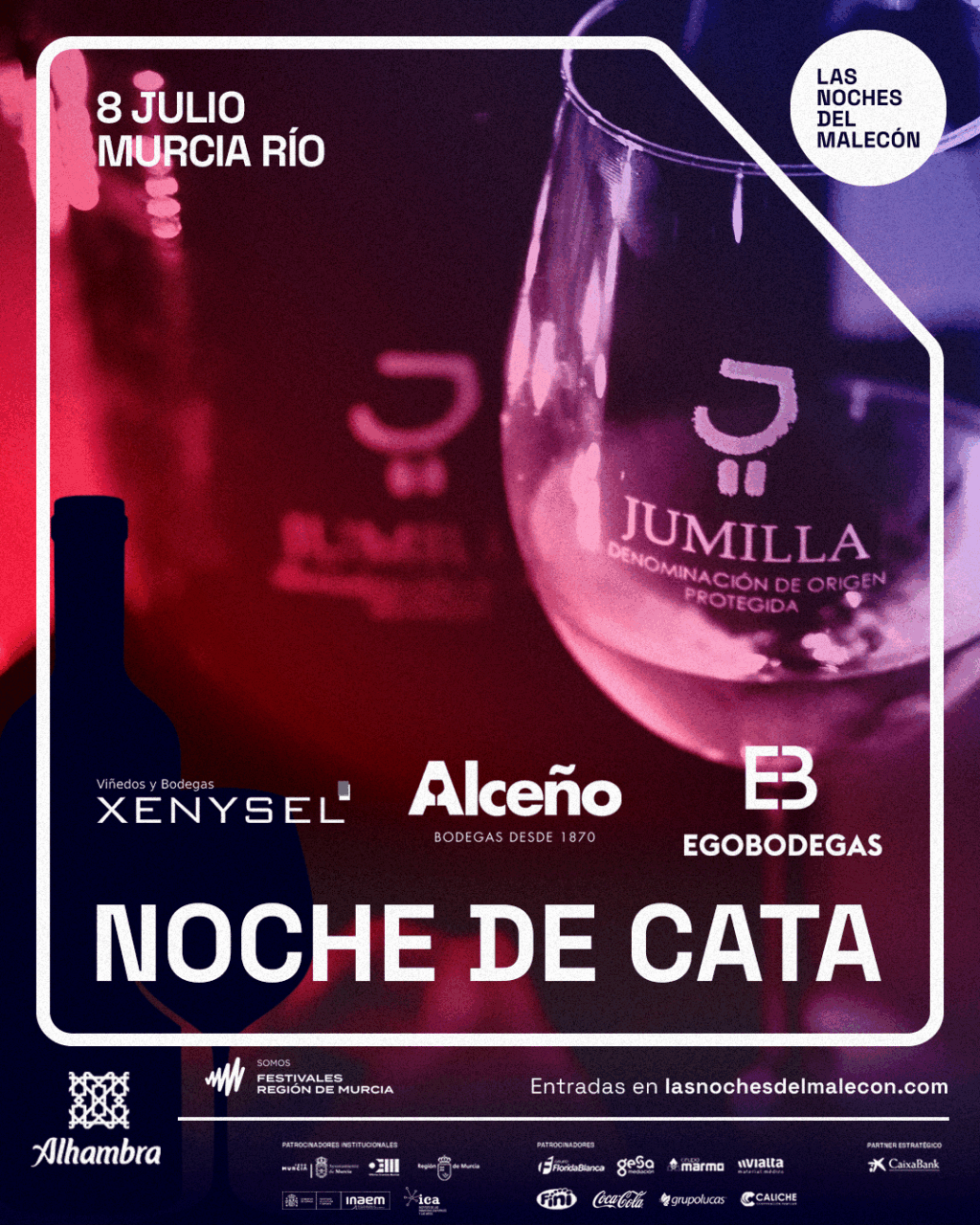 Disfruta las próximas catas DOP Jumilla con Las Noches del Malecón en Murcia Río