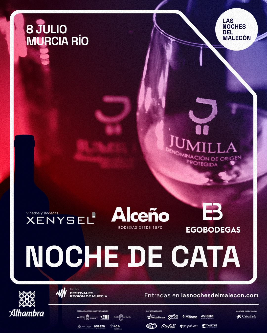 Disfruta las próximas catas DOP Jumilla con Las Noches del Malecón en Murcia Río