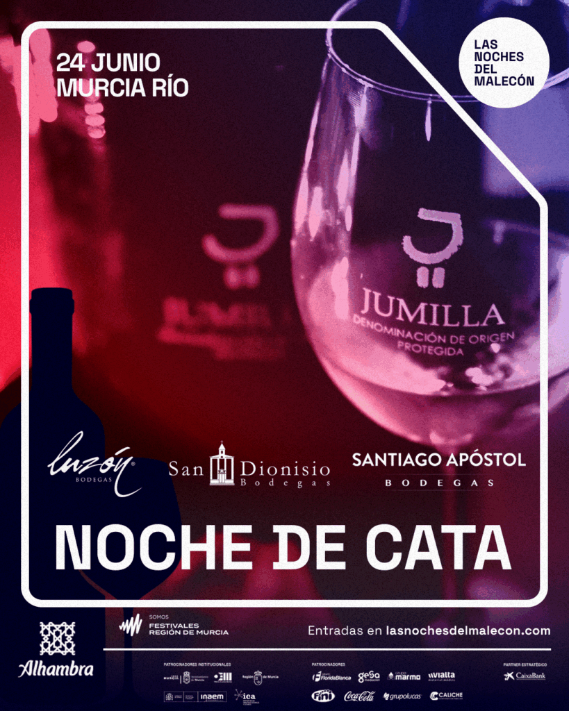 Disfruta las próximas catas DOP Jumilla con Las Noches del Malecón en Murcia Río
